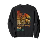 Vintage Funny Theater Musical Life Eat Sleep Audition Repeat Sweatshirt