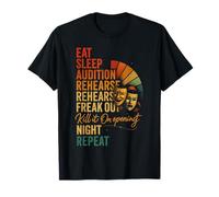 Vintage Funny Theater Musical Life Eat Sleep Audition Repeat T-Shirt
