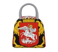 Vintage Georgia Emblème National Grande Sac Isotherme Repas Boîte À Déjeuner Glacière Enfants Réutilisable Tote Unisexe Bandoulière Isolée Pique-Nique Travail École Camping