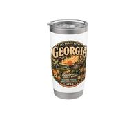 Vintage Georgia Peach State Southern Roots Gobelet isotherme en acier inoxydable double paroi