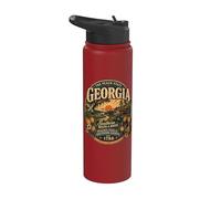 Vintage Georgia Peach State Southern Roots Stainless Steel Insulated Water Bottle
