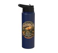 Vintage Georgia Peach State Southern Roots Stainless Steel Insulated Water Bottle