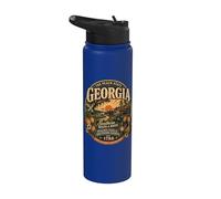 Vintage Georgia Peach State Southern Roots Stainless Steel Insulated Water Bottle