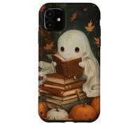 Vintage Ghost Reading Books Fall Leaves Theme Coque pour iPhone 11