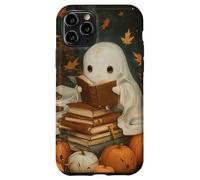Vintage Ghost Reading Books Fall Leaves Theme Coque pour iPhone 11 Pro