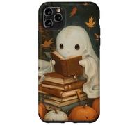 Vintage Ghost Reading Books Fall Leaves Theme Coque pour iPhone 11 Pro Max