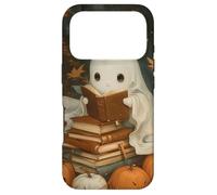 Vintage Ghost Reading Books Fall Leaves Theme Coque pour iPhone 17 Pro