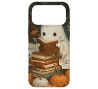 Vintage Ghost Reading Books Fall Leaves Theme Coque pour iPhone 17 Pro Max
