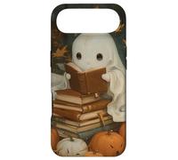 Vintage Ghost Reading Books Fall Leaves Theme Coque pour iPhone Air