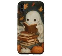 Vintage Ghost Reading Books Fall Leaves Theme Coque pour iPhone XS Max