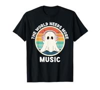 Vintage Ghost The World Needs More Music Lover Retro Music Lover T-Shirt
