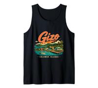Vintage Gizo Îles Salomon Souvenir de Voyage Cadeau Monument Débardeur
