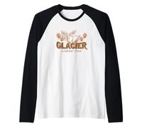Vintage Glacier National Park Montana Moose Souvenir de Voyage Manche Raglan