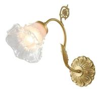 Vintage Glass Flower Bedside Reading Wall Light Mid Century Modern Hallway Wall Sconce Nordicd Antique Wall Lamp With Brass Base For Living Room Bathroom
