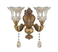 Vintage Glass Flower Shade Metal Wall Light European Style Antique Crystal Wall Sconce Wall Mounted Lighting Fixture for Bedroom ng Room Corr Kitchen Bathroom Vanity Wall Lamp
