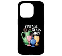 Vintage Glass Vibes Retro Collectible Colored Glassware Coque pour iPhone 15 Pro