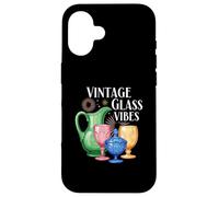 Vintage Glass Vibes Retro Collectible Colored Glassware Coque pour iPhone 16