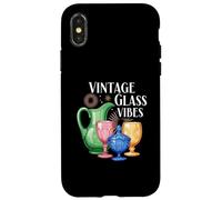 Vintage Glass Vibes Retro Collectible Colored Glassware Coque pour iPhone X/XS