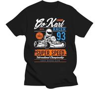 Vintage Go Kart T Shirt 90S Racing Karting Pilots Gift Black Manches Courtes(Medium)