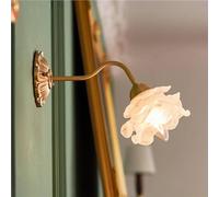 Vintage Gold Brass E14 Applexion Murale avec Une Teinte en Verre Rose Mid Century Wall Light for Room Bedroom Living Salon Halleway Vanity Lighting