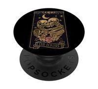 Vintage Goth Tarot Card The Lovers Dark Academia Aesthetic PopSockets PopGrip Adhésif