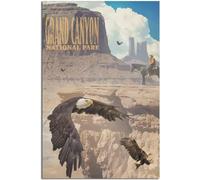 Vintage Grand Canyon Bald Eagle National Parks Rétro Mur Art Toile Affiche Art Imprimer Accueil Décoration Chambre Décoration Sans cadre 60x90cm