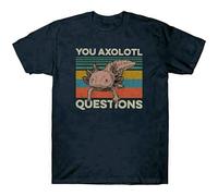 Vintage Graphic Shirt Animal You Axolotl Questions Short Sleeve T-Shirt Cotton Black L