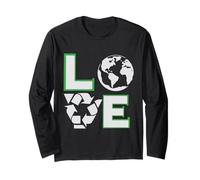 Vintage Green Recycle Earth Day Enseignant Enfants Recyclage Manche Longue