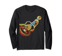 Vintage Guitar Line Art Classical Acoustic Bassist Guitarist Manche Longue