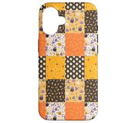 Vintage Halloween Patchwork Inpired Cute Ghost Pumpkin Coque pour iPhone 16