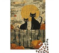 Vintage Halloween Puzzle Rustic Art 1000 Pièces Papier Recyclé pour Adultes Et À Partir De 12 Ans Puzzle en Pièces Amusant Et Stimulant Jeu de Famille 52x38cm/1000pcs