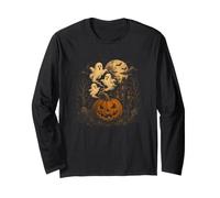 Vintage Halloween Shirt House Citrouille Fantôme Jack O Lantern Manche Longue