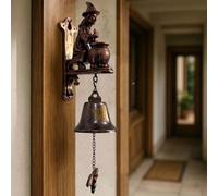 Vintage Halloween Witch Doorbell, Sonnette Porte Halloween en Métal Vintage, Cloche Décorative D'extérieur pour Porche, Jardin, Porte D'entrée, Décoration De Sorcière Et Décoration Quotidienne (A)