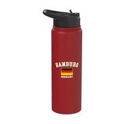 Vintage Hambourg Allemagne Drapeau Souvenir Rétro Graphique Stainless Steel Insulated Water Bottle