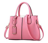 Vintage Handbag For Women Roomy Fashion Womens Handbags Ladies Purse Satchel Shoulder Bags Tote Leather Bag(Pink)