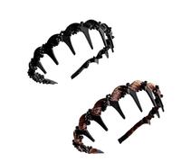 Vintage High Cranium Artificial Pearl Hairband, 2025 Elegant Pearl Headbands, Fashion Wide Beaded Bling Head Wedding Party Hair Hoop Band Headwear for Women Girls (black+coffee velvet black crystal)