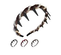 Vintage High Cranium Artificial Pearl Hairband, 2025 Elegant Pearl Headbands, Fashion Wide Beaded Bling Head Wedding Party Hair Hoop Band Headwear for Women Girls (coffee velvet pearl)