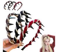 Vintage High Cranium Artificial Pearl Hairband,2025 New Elegant Non Slip Pearl Headbands,Elegant Beaded Head Band,Fashion Hair Accessories for Women and Girls,Party or Daily Wear (A-3PCS-MIX)
