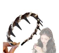 Vintage High Cranium Artificial Pearl Hairband,2025 New Elegant Non Slip Pearl Headbands,Headband with Teeth,Bridal Hair Hoop Party Wedding Hair Accessories (Brown,One Size)