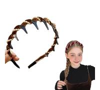 Vintage High Cranium Artificial Pearl Hairband,2025 New Women Elegant Non Slip Pearl Headbands with Teeth,Bridal Hair Hoop Party Wedding Hair Accessories (Brown)