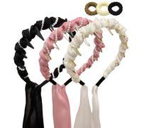 Vintage High Cranium Artificial Pearl Hairband, 3pcs Hairbands for Women's Hair, Hairs Bands with Teeth Hoop, Bridal Hair Hoop Rhinestones Hairs Accessories (K)