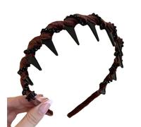 Vintage High Cranium Artificial Pearl Hairband, Fashion Wide Beaded Bling Headband, Elegant Pearl Headband Hair Hoop for Women Girls (Brown(Crystal))