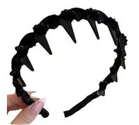 Vintage High Cranium Artificial Pearl Hairband, Fashion Wide Beaded Bling Headband, Elegant Pearl Headband Hair Hoop for Women Girls (Black(Crystal))