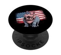 Vintage Hippo USA Flag Lunettes de soleil PopSockets PopGrip Adhésif