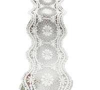 Vintage Hollowed Out White Pure Cotton Thread Water-soluble Embroidery Lace Decoration Fabric Ribbon DIY Clothing Sewing(White)