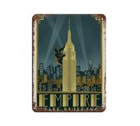 Vintage Home Bedroom American City Illustration Voyage New York City Empire State Building Retro Poster Metal Sign Chic Art Retro Iron Painting Bar People Cave Cafe Family Garage Poster Décoration
