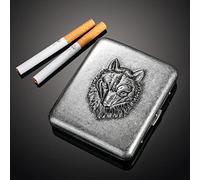 Vintage homme argent étui à cigarettes métal rétro boîte à cigarettes hommes femmes antique étui à cigarettes 20 cigarettes case acier inoxydable étuis à cigarettes pour hommes femmes boîte