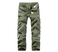 Vintage Homme Style Militaire Cargo Sports De Combat Casual Pantalon Multi Poches Herbe Vert armée 31
