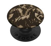 Vintage Horse Lightning Retro 80s 90s Western Grunge Graphic PopSockets PopGrip Adhésif