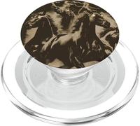 Vintage Horse Lightning Retro 80s 90s Western Grunge Graphic PopSockets PopGrip pour MagSafe
